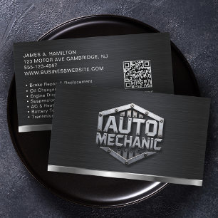 Tarjeta De Visita Código QR de servicio de reparación automotriz de
