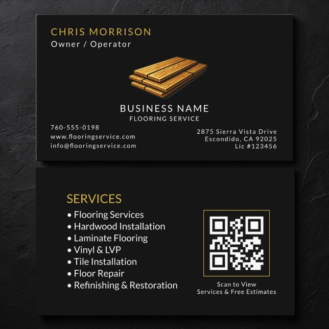 Tarjeta De Visita Código QR de Servicio de Suelos (Subido por el creador)