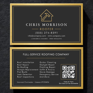 Tarjeta De Visita Código QR de Servicio de Techos