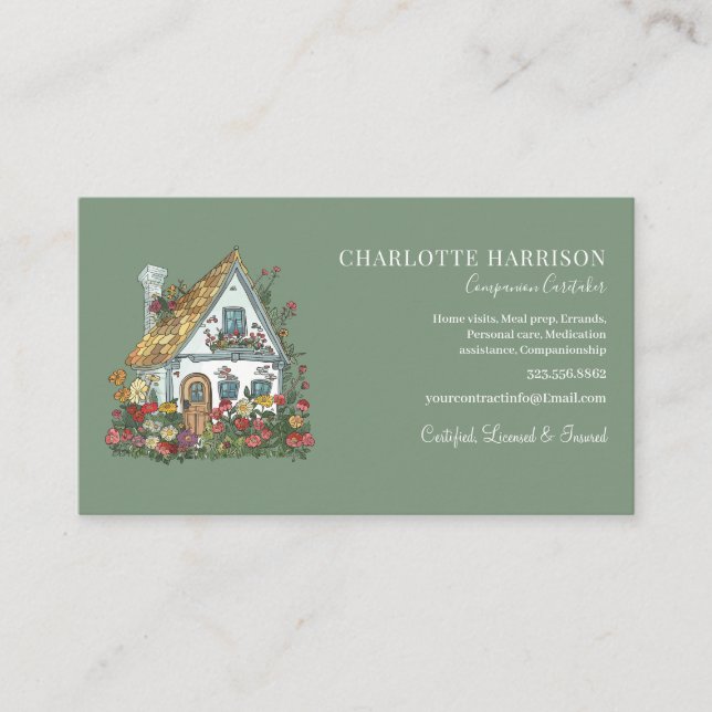 Tarjeta De Visita Código QR de Servicios de atención domiciliaria pr (Anverso)