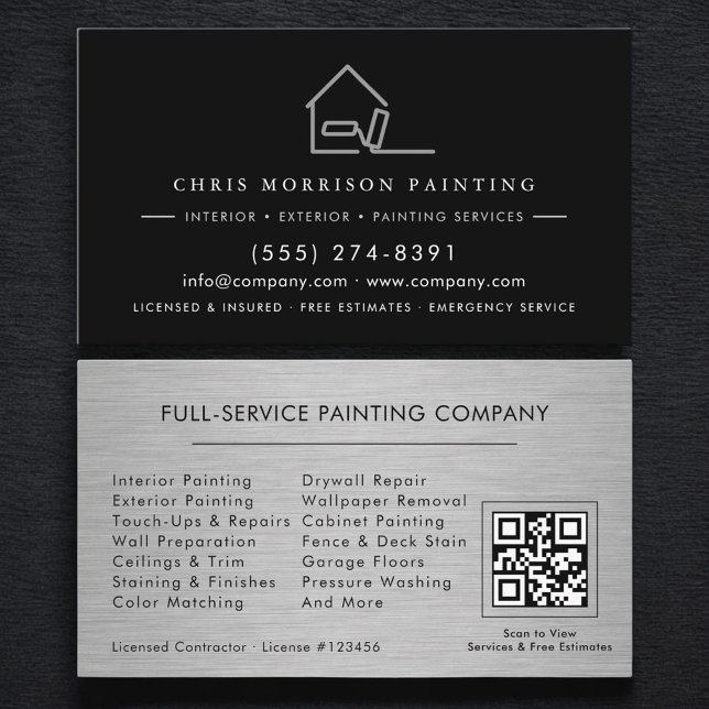 Tarjeta De Visita Código QR de Servicios de Pintura (Subido por el creador)
