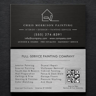 Tarjeta De Visita Código QR de Servicios de Pintura Modernos