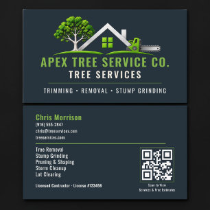 Tarjeta De Visita Código QR de Servicios Profesionales de Arborista