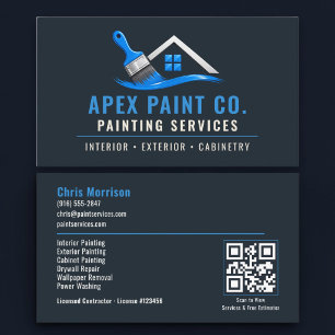 Tarjeta De Visita Código QR de Servicios Profesionales de Pintura de