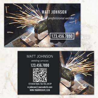 Tarjeta De Visita Código QR de soldador profesional