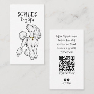 Tarjeta De Visita Código QR de Spa de Aseo de Perro Adorable