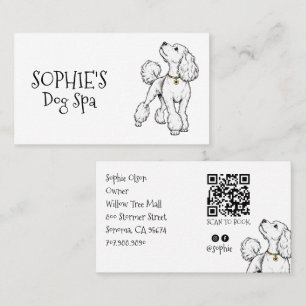 Tarjeta De Visita Código QR de Spa de Aseo de Perro Adorable