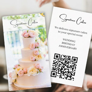 Tarjeta De Visita Código QR de tarta y de restauración