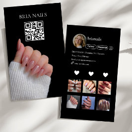 Tarjeta De Visita Código QR de técnico de uñas 