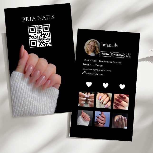 Tarjeta De Visita Código QR de técnico de uñas  (Subido por el creador)