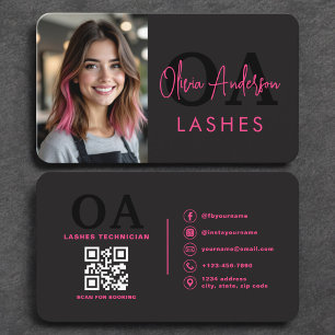 Tarjeta De Visita Código QR de tecnología de pestañas moderna foto
