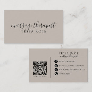 Tarjeta De Visita Código QR de Terapeuta de Masaje