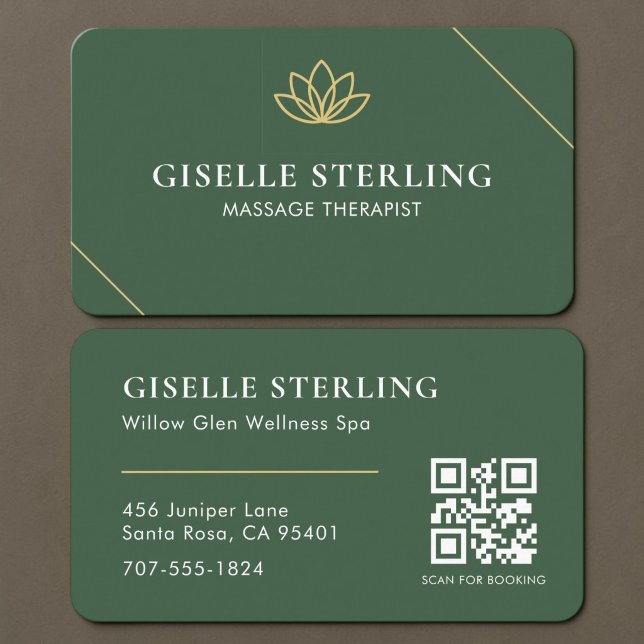 Tarjeta De Visita Código QR de Terapeuta de Masaje Bienestar (Subido por el creador)