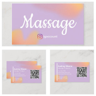 Tarjeta De Visita código QR de Terapeuta de Masaje Elegante Moderno