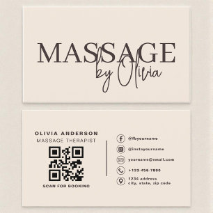 Tarjeta De Visita Código QR de terapeuta pekinés de masaje neutro