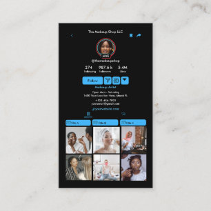 Tarjeta De Visita Código QR de TikTok Blue para redes sociales