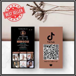 Tarjeta De Visita Código QR de TikTok de Terracota en redes sociales
