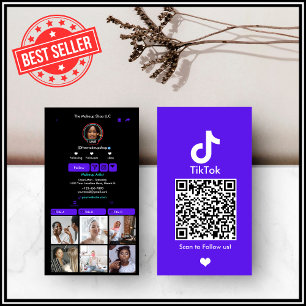 Tarjeta De Visita Código QR de TikTok de Violet para redes sociales