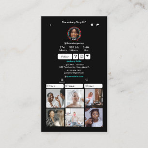 Tarjeta De Visita Código QR de TikTok Negro de Redes Sociales