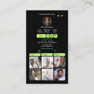 Tarjeta De Visita Código QR de TikTok Verde Lima de Redes Sociales