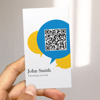 Tarjeta De Visita Código QR de Traductor de burbujas de conversación