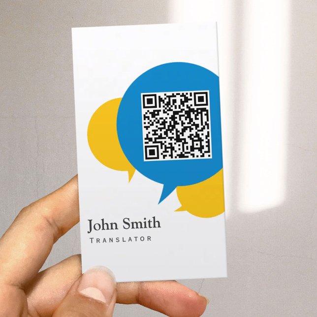 Tarjeta De Visita Código QR de Traductor de burbujas de conversación (Subido por el creador)
