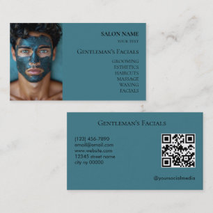 Tarjeta De Visita código QR de tratamientos faciales de cuidado de l
