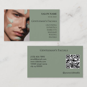 Tarjeta De Visita código QR de tratamientos faciales de cuidado de l