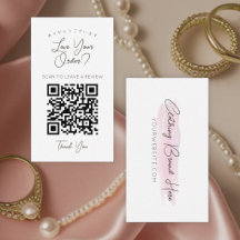 Código QR de trazo de acuarela rosa Deja una reseñ