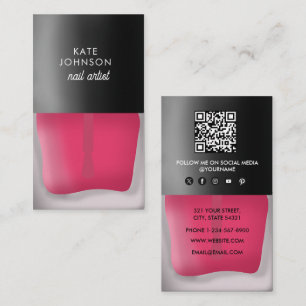 Tarjeta De Visita Código QR de uñas manicura pedicura belleza artist