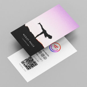 Tarjeta De Visita Código Qr de Yoga Elegante minimalista