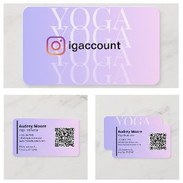 Tarjeta De Visita Código QR de Yoga Instructor Yoga Studio