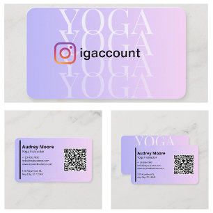 Tarjeta De Visita Código QR de Yoga Instructor Yoga Studio