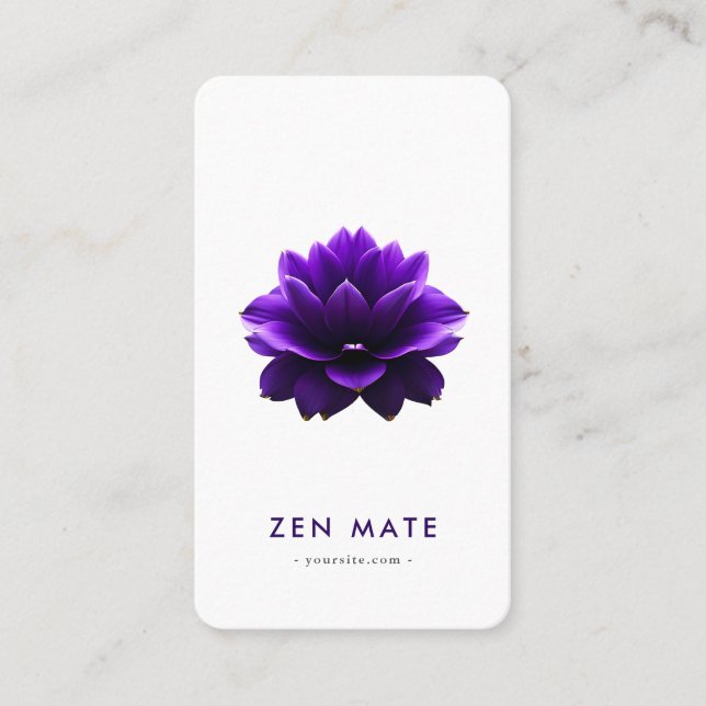 Tarjeta De Visita Código Qr de Zen Lotus Yoga Wellness (Anverso)