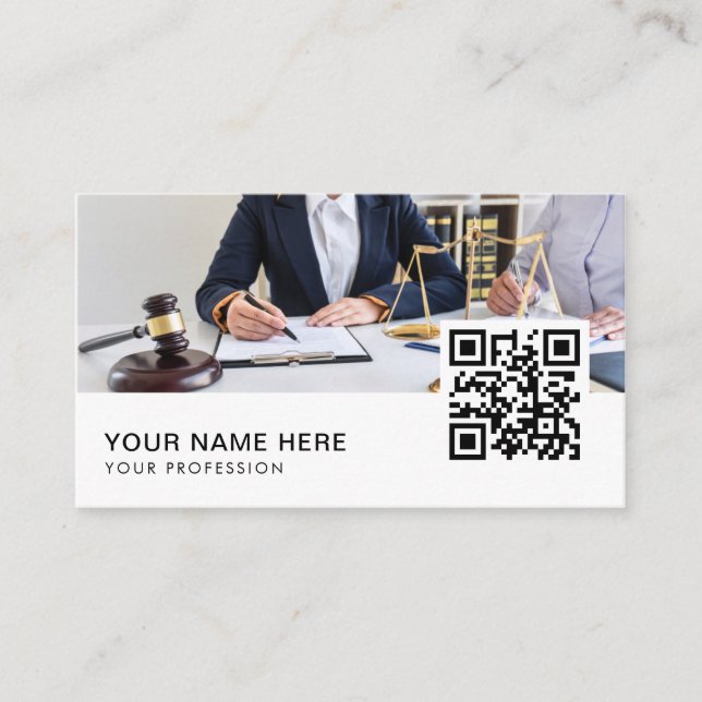 Tarjeta De Visita Código QR del abogado (Anverso)