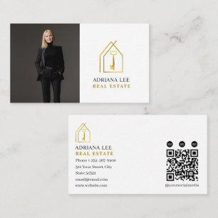 Tarjeta De Visita Código QR del agente de bienes raíces con foto rea