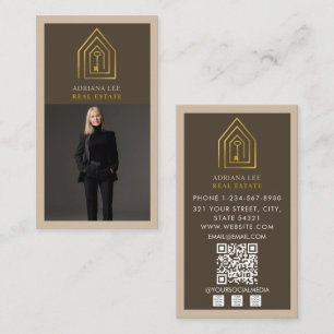 Tarjeta De Visita Código QR del agente de bienes raíces con llave do