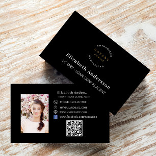 Tarjeta De Visita Código QR del agente de firma de préstamos notario