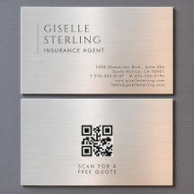 Código QR del Agente de Seguros Metal Bruñido
