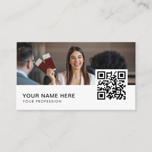 Tarjeta De Visita Código QR del agente de viajes (Anverso)