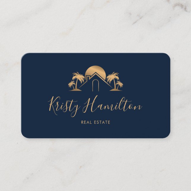 Tarjeta De Visita código QR del agente inmobiliario costero profesio (Anverso)