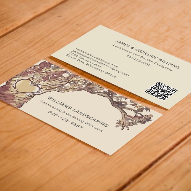 Tarjeta De Visita Código QR del árbol de jardinería de paisajismo (Subido por el creador)