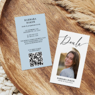 Tarjeta De Visita Código QR del Arco de Foto de Partera Nacimiento P
