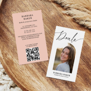 Tarjeta De Visita Código QR del Arco de Foto de Partera Nacimiento P