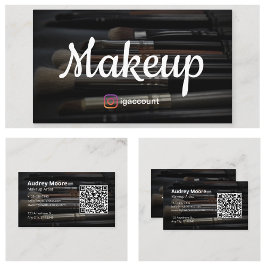 Tarjeta De Visita Código QR del artista de maquillaje de belleza