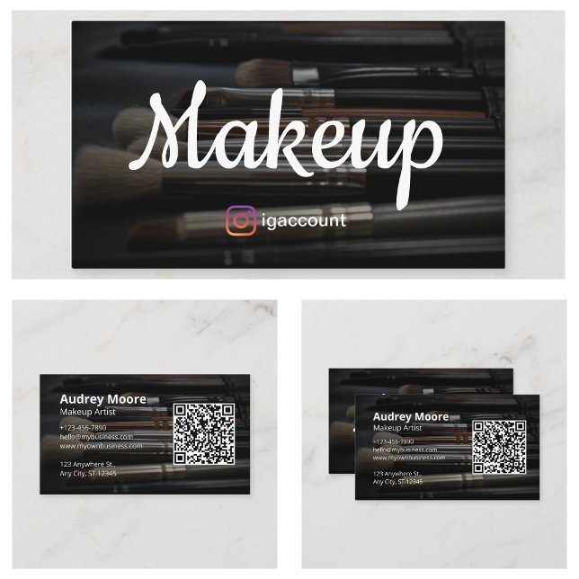 Tarjeta De Visita Código QR del artista de maquillaje de belleza (Beauty Makeup Artist QR code Business Card
)