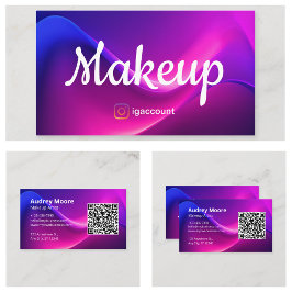 Tarjeta De Visita Código QR del Artista de Maquillaje de Profesional
