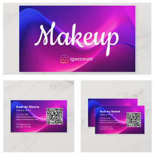 Tarjeta De Visita Código QR del Artista de Maquillaje de Profesional