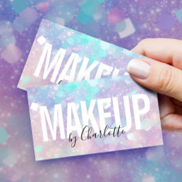 Tarjeta De Visita Código QR del artista de maquillaje Purpurina holo