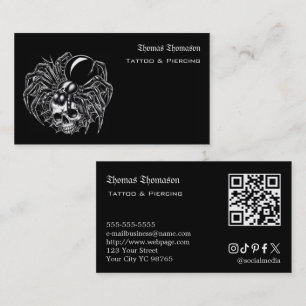 Tarjeta De Visita Código QR del artista de tatuajes